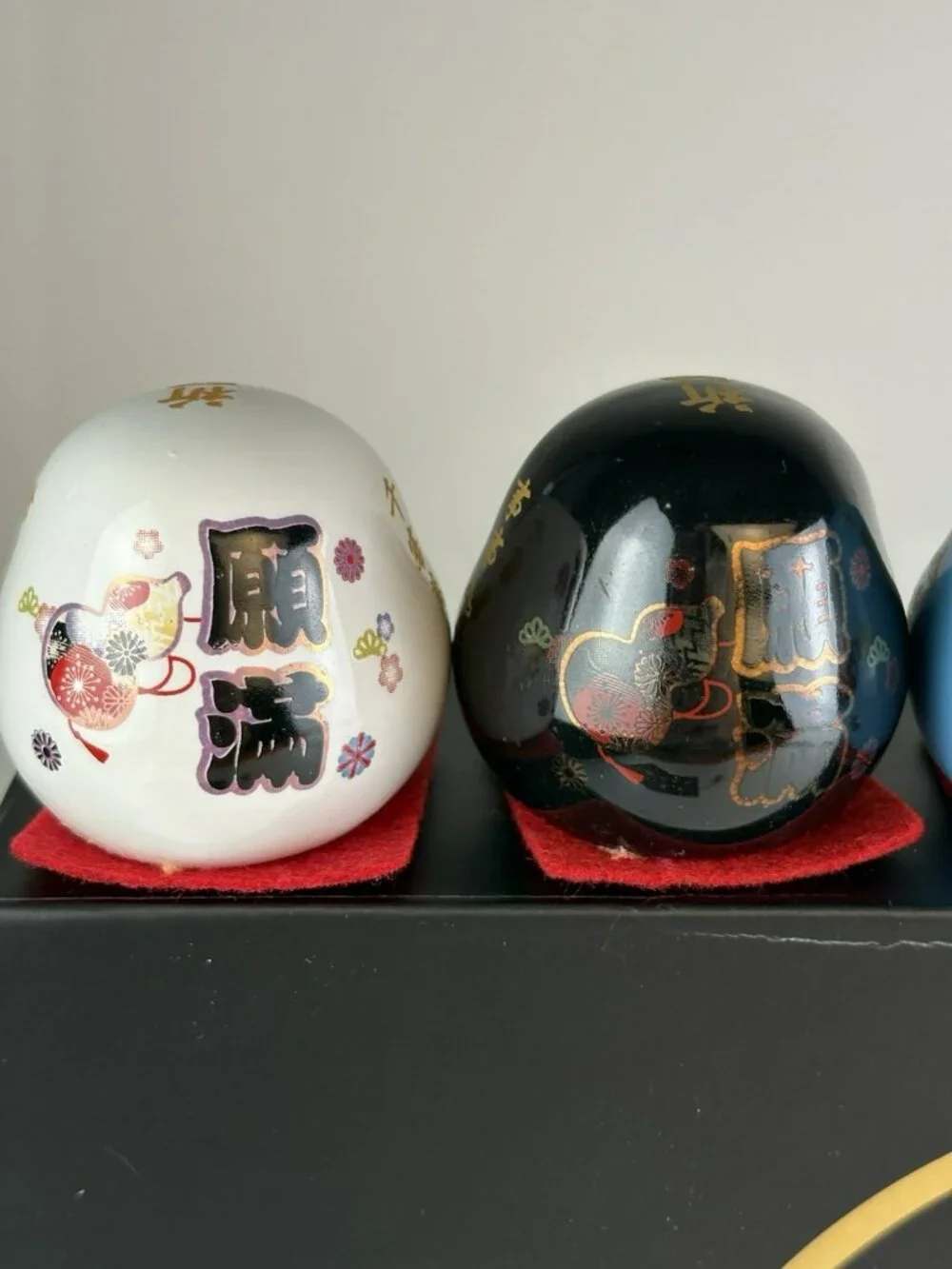 NIB Daruma Ritual Wish Dolls Lot of 5 Ceramic Mini 1.5